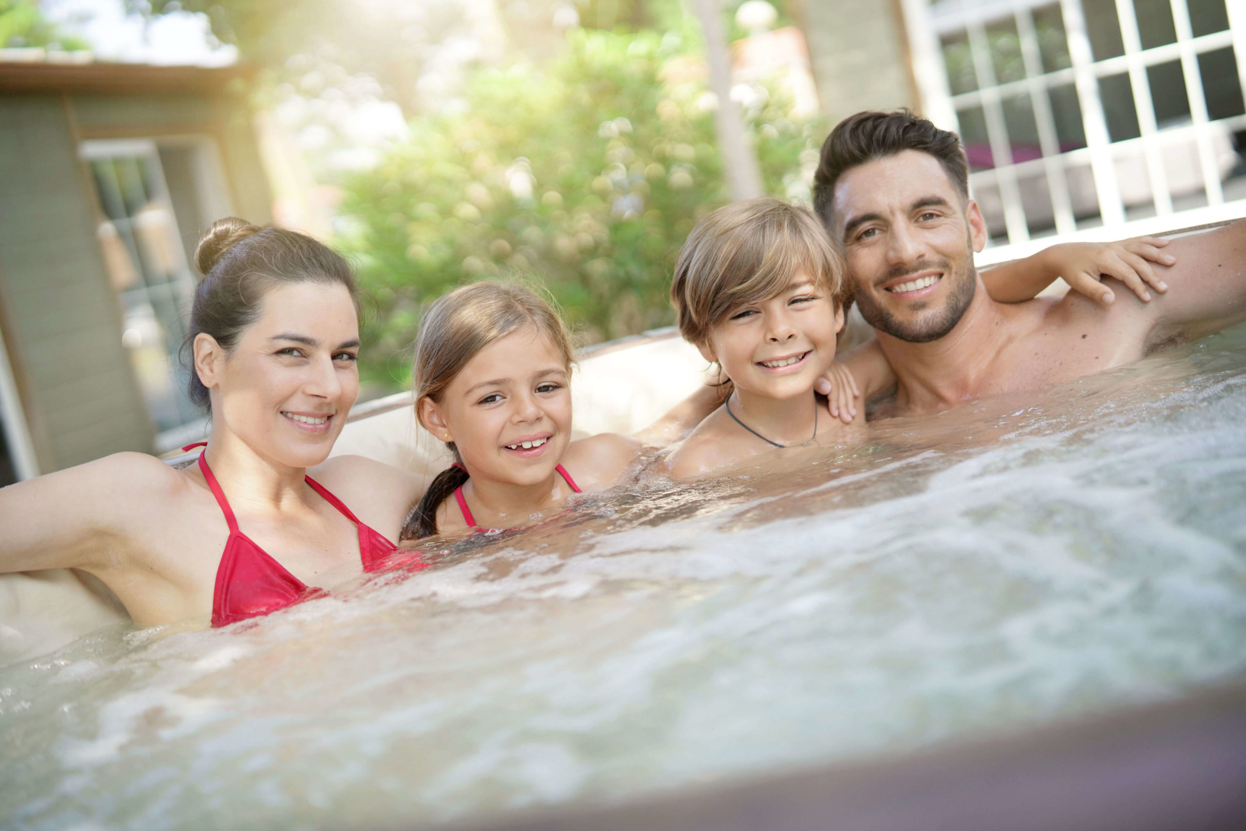 Family Time in a Hot Tub